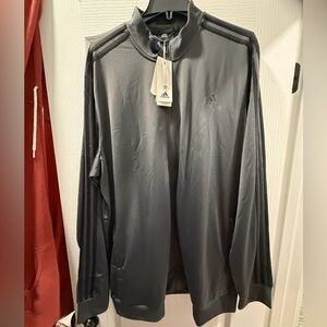 NWT- Mens XXL Lightweight Adidas Black and
Grey Leisure Jacket with full zip